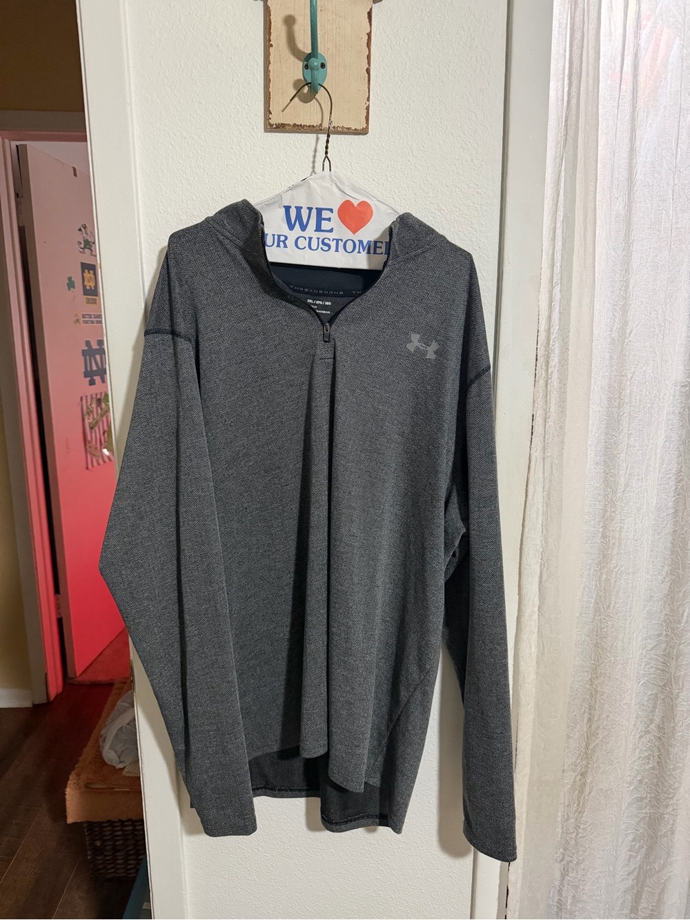 Under Armour Men's Dark Charcoal Zip Hoodie Sweater
